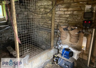 Water Treatment room before install Peak District