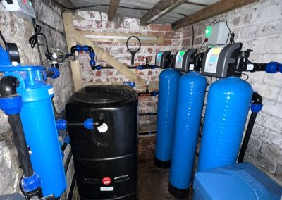 Peak District water filtration system on a spring water supply