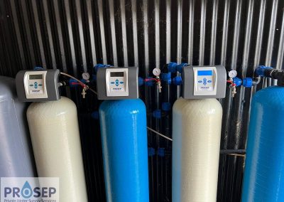 Borehole filtration system includes ph correction and water softener to reduce iron and manganese, Derbyshire.